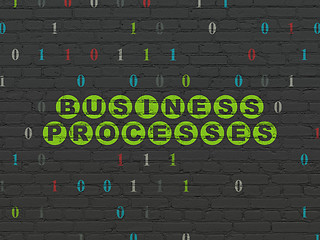 Image showing Business concept: Business Processes on wall background