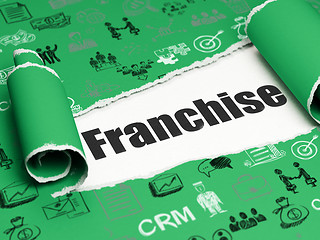 Image showing Finance concept: black text Franchise under the piece of  torn paper