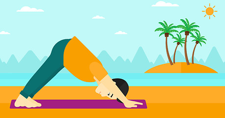 Image showing Man practicing yoga.