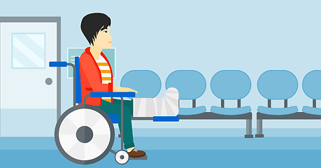 Image showing Patient sitting in wheelchair.