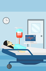 Image showing Patient lying in hospital bed.