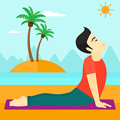 Image showing Man practicing yoga.