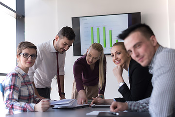 Image showing startup business team on meeting at modern office