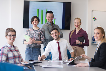 Image showing portrait of business people group at modern office meeting room