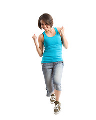 Image showing Excited woman