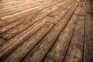 Image showing Old wooden parquet floor grunge photographic vintage background