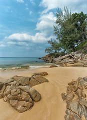 Image showing Rocky, Tropical Beach Paradise in Phuket, Thailand