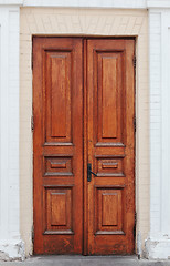 Image showing Handmade Wooden Double Door