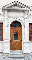 Image showing Medieval style wooden door