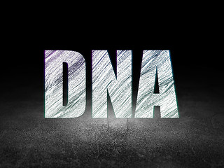 Image showing Healthcare concept: DNA in grunge dark room