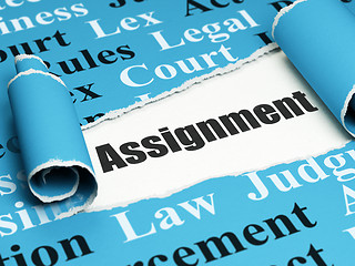 Image showing Law concept: black text Assignment under the piece of  torn paper