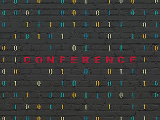 Image showing Business concept: Conference on wall background