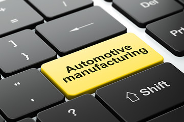 Image showing Manufacuring concept: Automotive Manufacturing on computer keyboard background