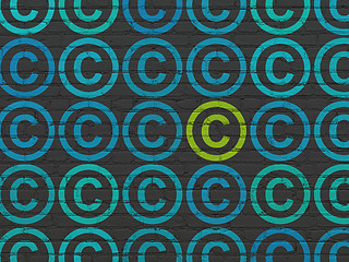 Image showing Law concept: copyright icon on wall background