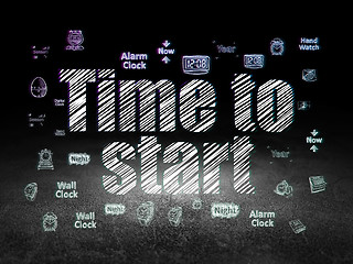 Image showing Timeline concept: Time to Start in grunge dark room