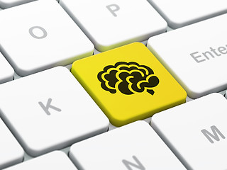 Image showing Science concept: Brain on computer keyboard background