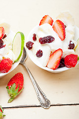 Image showing fruit and yogurt salad healthy breakfast