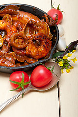 Image showing fresh seafoos stew on an iron skillet