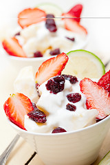 Image showing fruit and yogurt salad healthy breakfast