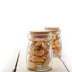 Image showing cashew nuts on a glass jar 