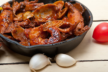 Image showing fresh seafoos stew on an iron skillet