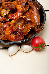 Image showing fresh seafoos stew on an iron skillet