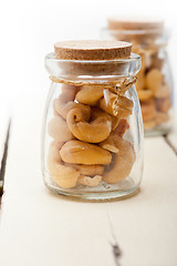 Image showing cashew nuts on a glass jar 