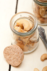 Image showing cashew nuts on a glass jar 