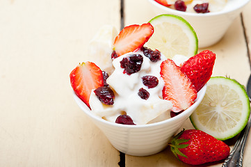 Image showing fruit and yogurt salad healthy breakfast