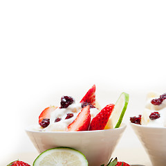 Image showing fruit and yogurt salad healthy breakfast