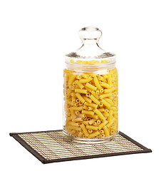 Image showing Pasta in glass pot