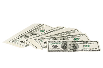 Image showing Heap of dollars isolated