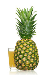 Image showing Fresh pineapple juice and ripe pineapple
