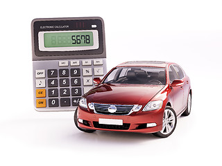 Image showing Car and calculator concept