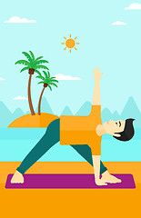 Image showing Man practicing yoga.