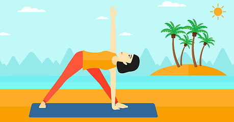 Image showing Woman practicing yoga.