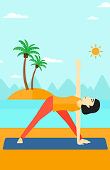 Image showing Woman practicing yoga.