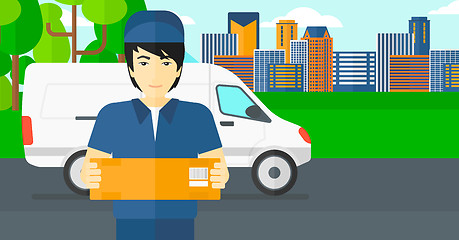 Image showing Man delivering box.