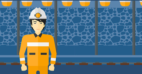 Image showing Confident miner in hardhat.