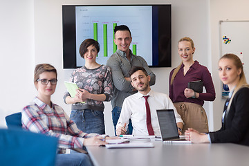 Image showing portrait of business people group at modern office meeting room