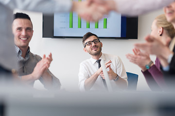 Image showing business womans handshake