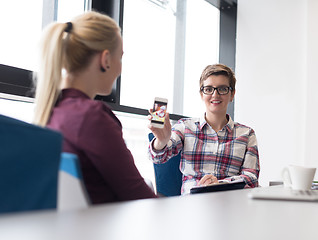 Image showing portrait of young business woman at modern office