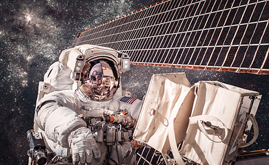 Image showing International Space Station and astronaut.