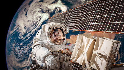 Image showing International Space Station and astronaut.