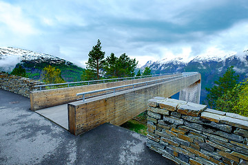 Image showing Stegastein Lookout Beautiful Nature Norway.