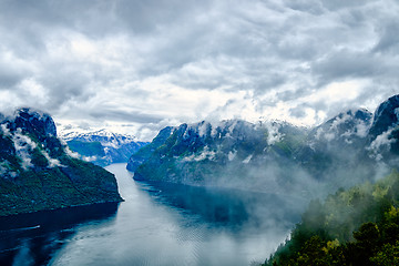 Image showing Beautiful Hardanger fjorden Nature Norway.