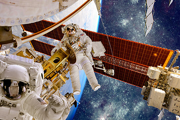 Image showing International Space Station and astronaut.