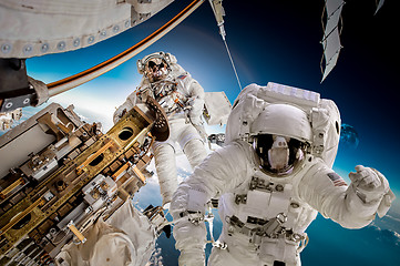 Image showing International Space Station and astronaut.