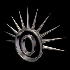 Image showing prickles letter o - 3d rendering