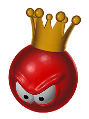 Image showing evil red king smiley - 3d illustration